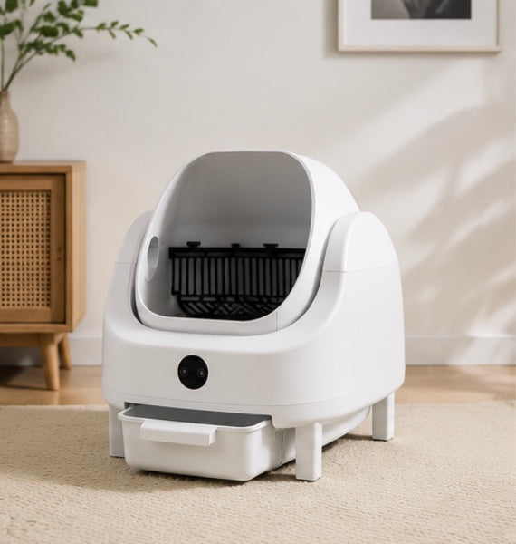 Litière Autonettoyante Ouverte Connectée pour Chat – Design Spacieux