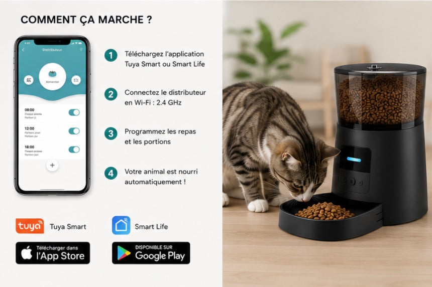 Distributeur Automatique de Croquettes pour Chat – Programmable