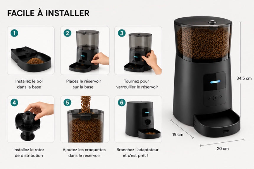 Distributeur Automatique de Croquettes pour Chat – Programmable