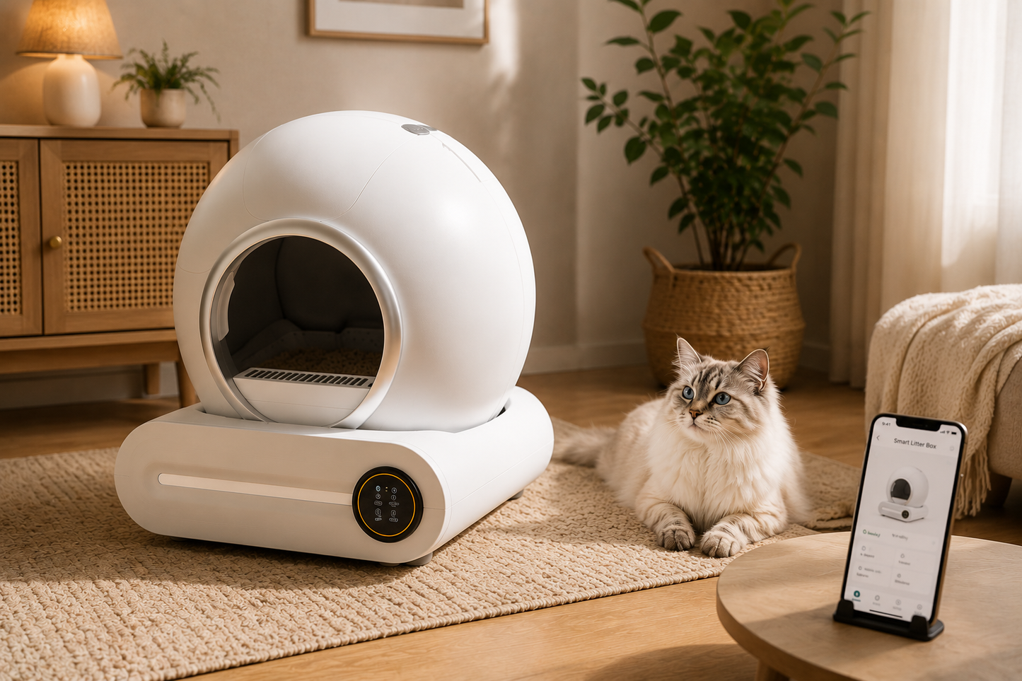 Litière Autonettoyante Connectée pour Chat – Gestion Simplifiée