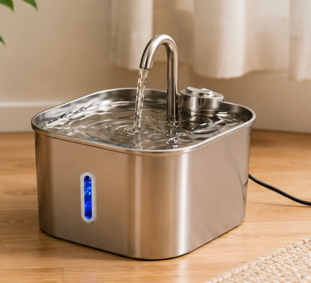 Fontaine à Eau Automatique en Inox pour Chat – Fonctionnement Discret