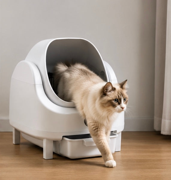 Litière Autonettoyante Ouverte Connectée pour Chat – Design Spacieux